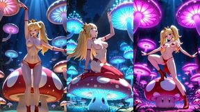 princess peach dancing in a magic forest (ai animation)