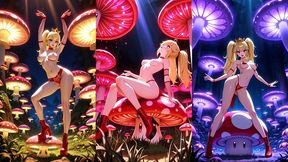 princess peach dancing in a magic forest (ai animation)