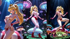 princess peach dancing in a magic forest (ai animation)