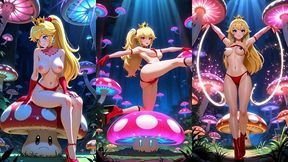 princess peach dancing in a magic forest (ai animation)