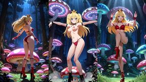 princess peach dancing in a magic forest (ai animation)