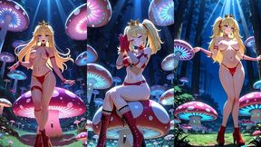 princess peach dancing in a magic forest (ai animation)