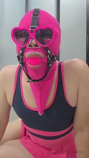 Sissy Kanisa Try on New Toy Nose Hook with Ball Gag