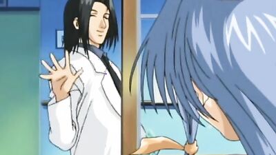 Japanese cartoon babe with huge boobs gets her tight pussy pounded by the hot doctor