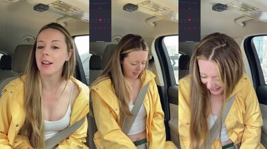 Thankful for my raincoat cuz my pussy is POURING! Rainy day Starbucks Drive Thru with my LUSH!!