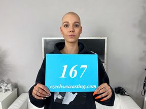 Shaved head girl in casting fuck dream