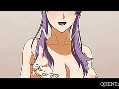 Horny anime lady sucking huge phallus