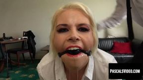 Blonde sub Skyler Squirt loves being spitted on and controlled