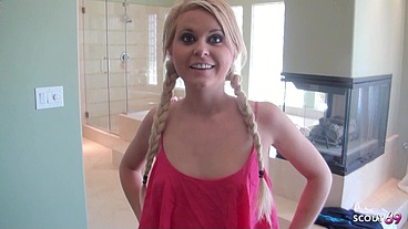 Tiny blonde Teen Kelly Surfer with Pigtails made real Privat Amateur Sex Tape with Boyfriend at Holiday Trip