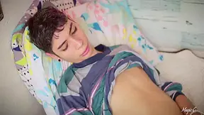 Skinny Twink Masturbation Jerking My Big Cock With Oil Until I Shoot A Nice Thick Load Of Cum