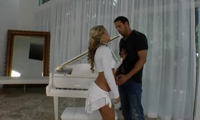 Big Latin cock bangs blonde friend