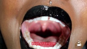 Black lipstick mouth exploration