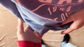 Stepbrother cums in my panties and I will wear them all day