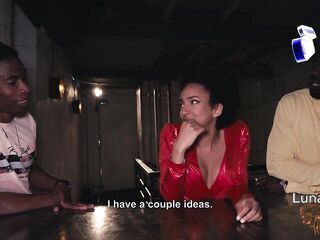 THREE-SOME RACIAL LunaBlackx COGIENDO DOS POLLAS ENORMES