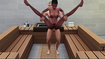 Fodendo morena gostosa em uma sauna