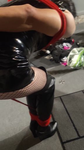 Spectacular moment from "Crossdresser domme tied, gagged and blindfolded"