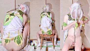 Nahida, Cross-dressing cosplay, Anal, Masturbation