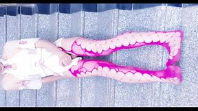 伪娘楼梯间手冲 红网袜