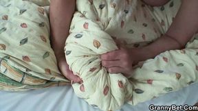 Old blonde granny gets doggy-railed by horny dude