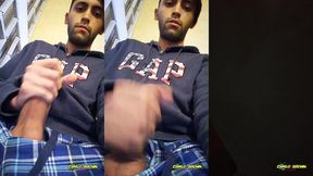 jerking off my big uncut cock public on my window till i cum - camilo brown