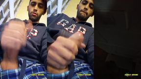 jerking off my big uncut cock public on my window till i cum - camilo brown