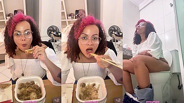 Eating Farting and Burping in the Hotel Room Bloated Belly Gassy Toilet Explosion & Shower
