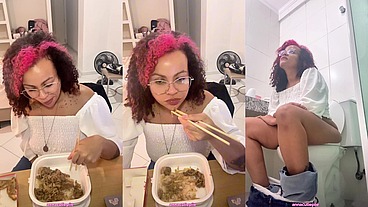 Eating Farting and Burping in the Hotel Room Bloated Belly Gassy Toilet Explosion & Shower