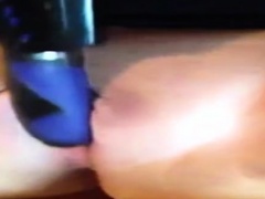 Slapping it and fucking it with brush