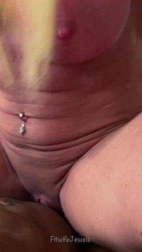 Fitwife Jewels fucks BBC and begs for creampie in front of her cuck husband - Amateur Hotwife - 4K   Clip 1