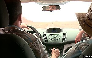 Hitchhiker bound and fucked in desert