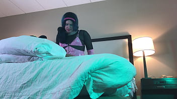 TS in Chastity Fucked Cowgirl Raw