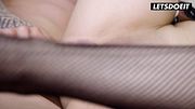 Bald Muscular Man Fucks Tattooed MILF Raw for a Close-Up Creampie