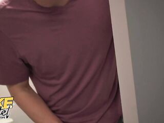 Fake Hostel Secret Affair Turns into Couch Bunk Three-Some with Lily Pleasure & Sofia Lee