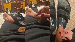 cumming on my birkenstocks