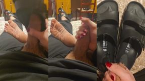 cumming on my birkenstocks