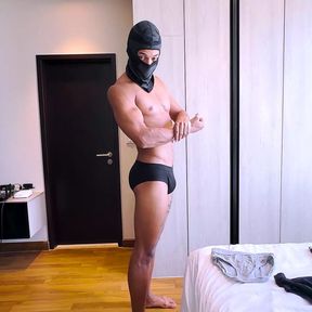 Sexy Masked Twink Underwear Try on Haul