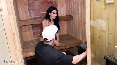 Busty Wife Cheats with Sauna Technician