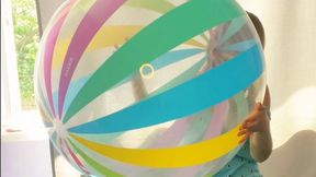 Massive Beachball B2P: Overinflating 107cm Ball Until Seam Burst & Hand Destruction
