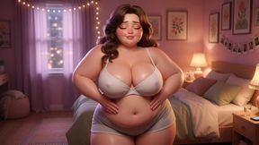 Plump Chubby Stepsister Slowly Strips And Reveals Her Full Soft Curvy Naked Body To Her Stepbrother In Bedroom