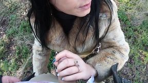cheating wife goes fur-coat shopping with her husband s friend. she will suck his cock out-door 221