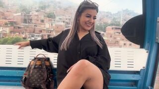 Blonde Bombshell Naty Delgado Seduces on Cali Cable Car