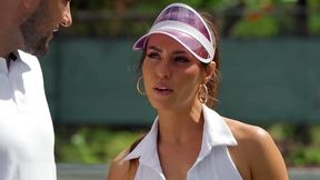 Busty Babes Lick Each Other's Big Asses After Riding A Big Dick At A Tennis Match
