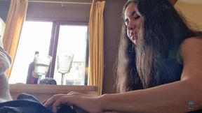 Step daughter dry the dick