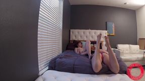 blonde samantha rone & redhead lily cade in lesbian action on bed!