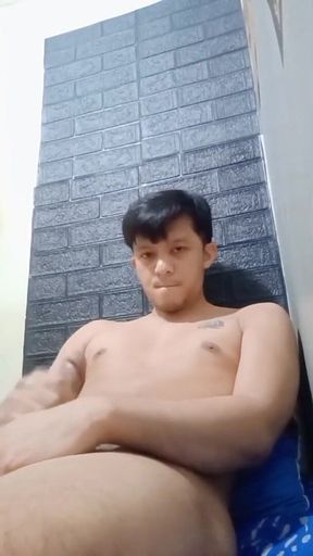 Horny Asian Twink Works His Hard Cock Until He Cums