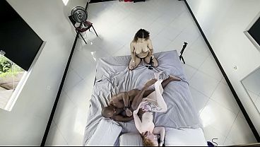 Two lesbian girls suck each other off and fuck in front of me.