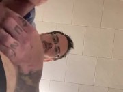 Post workout jerk off huge load on camera