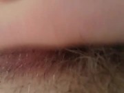 Guy playin with his hard erect clit dick.. enlarged clitoris clitty mangina