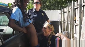 HORNY police blonde fem goes dogging with BLACK THUG