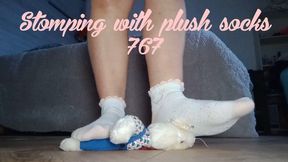 Stomping with plush socks 767